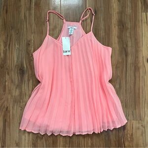 NWT Bar III Coral Pleated Camisole Top